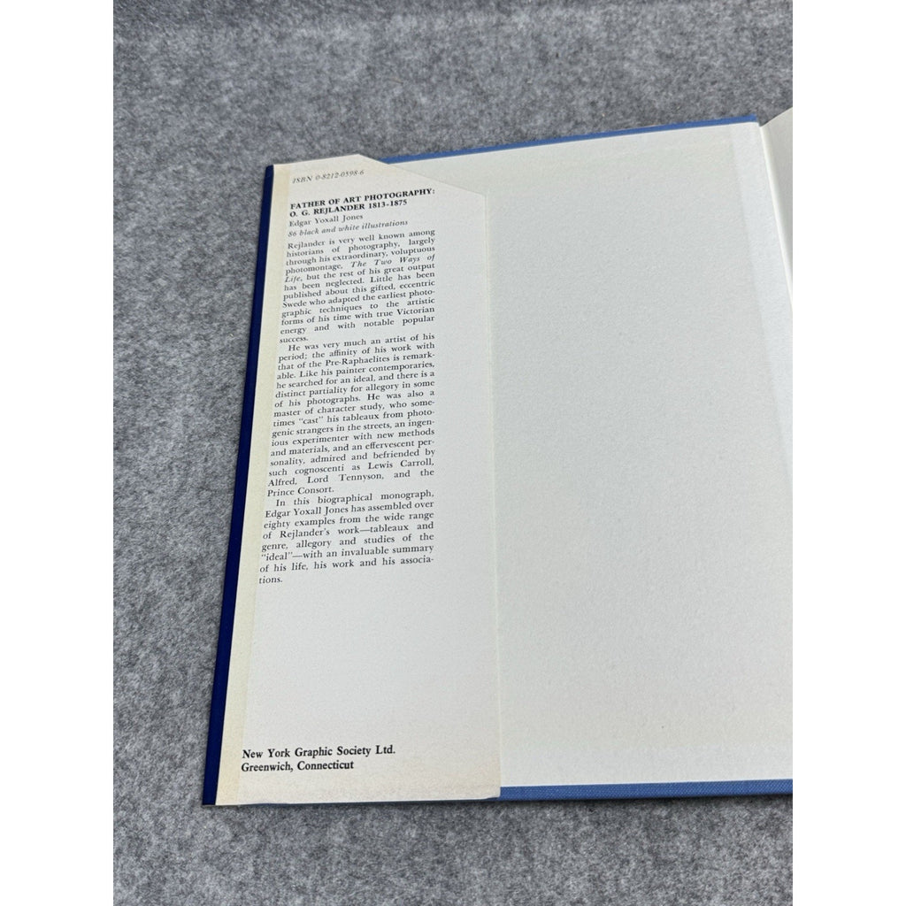 1973 Father of Art Photography O G Rejlander Jones First US Edition HC DJ