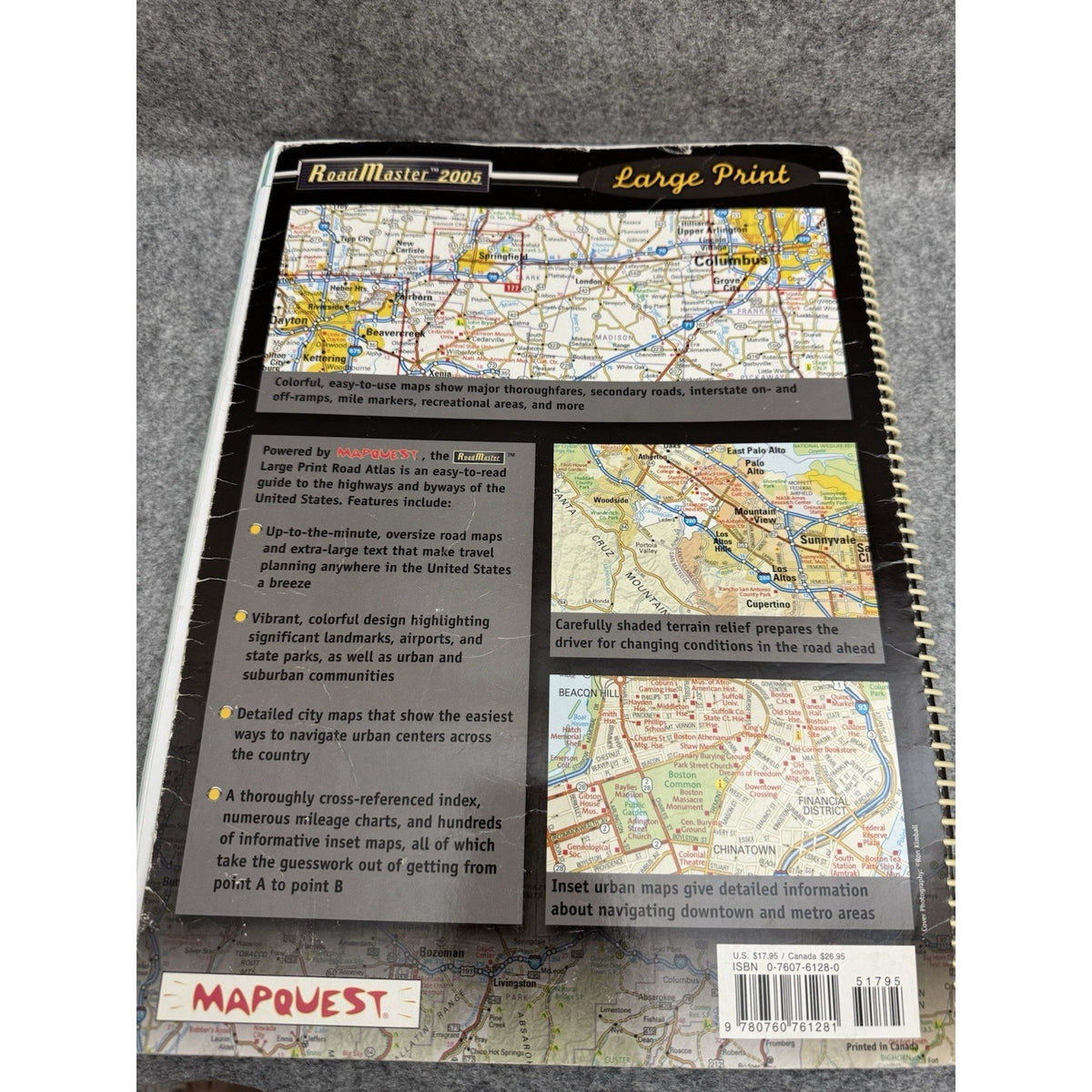 RoadMaster 2005 Large Print Road Atlas United States MapQuest Spiral Bound