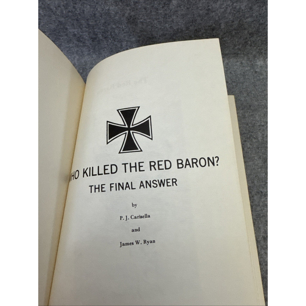 Who Killed The Red Baron Carisella, Ryan Hardcover Dust Jacket 1st Edition 1969