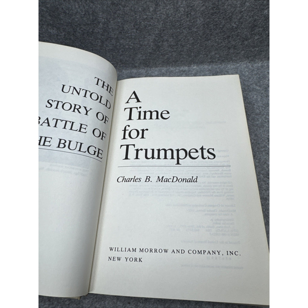 A Time For Trumpets Untold Story Of the Battle Of The Bulge MacDonald 1985 HCDJ