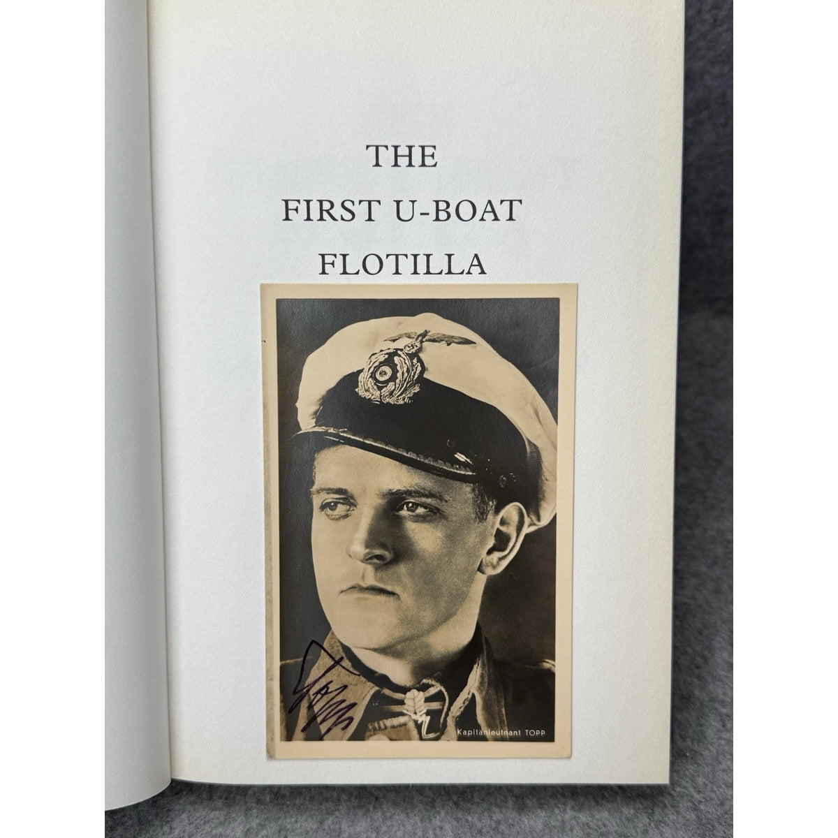 First U-Boat Flotilla 2002 HC DJ Erich Topp Portrait Card Attributed Autograph