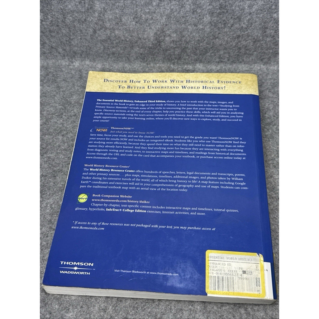 The Essential World History Volume 1 to 1800 by William J Duiker