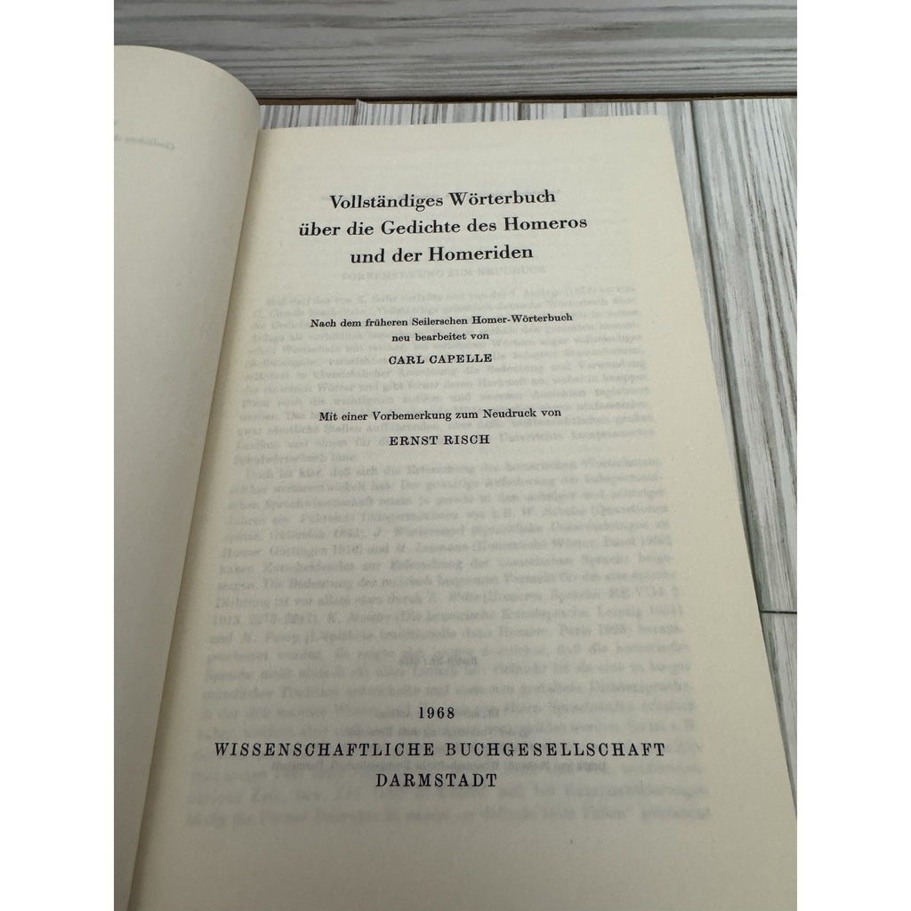 Carl Capelle Vollständiges Wörterbuch über die Gedichte des Homeros 1968 HC