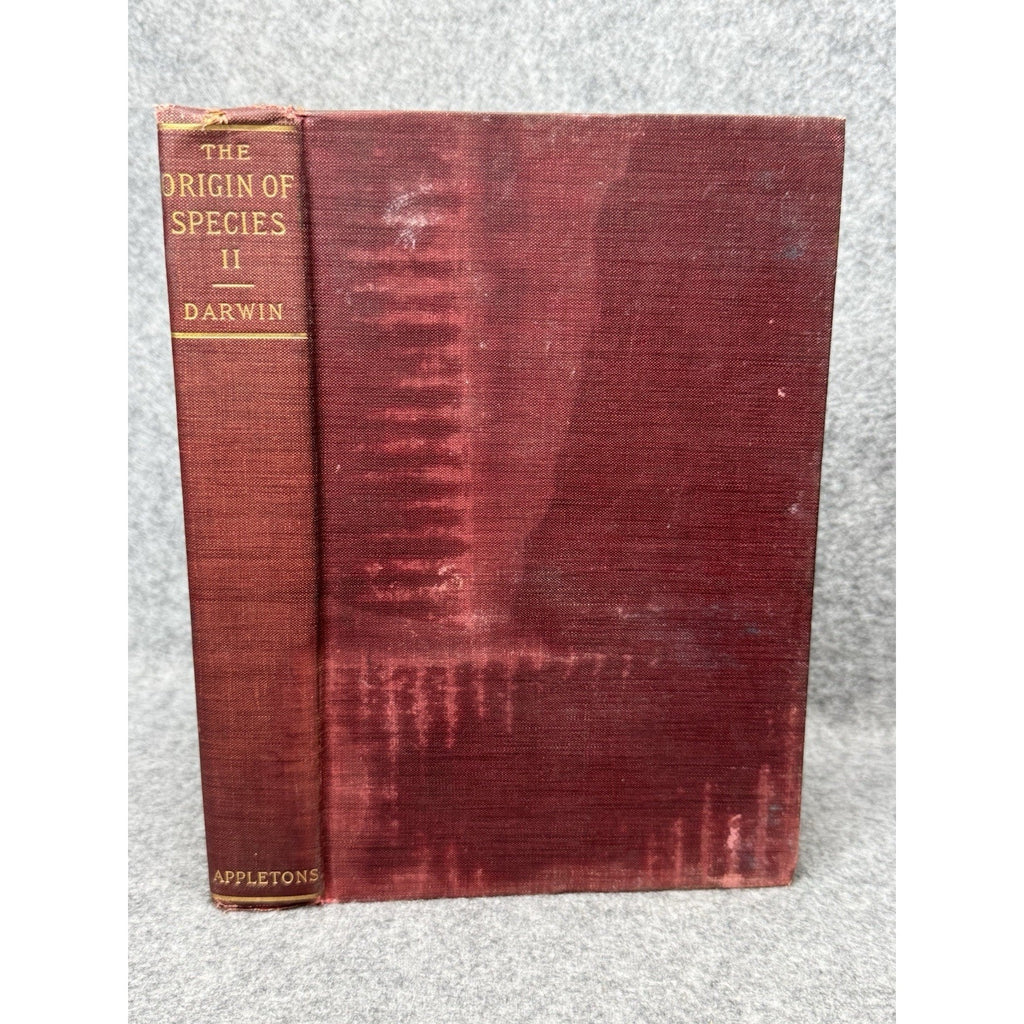 1897 Charles Darwin The Origin of Species Vol II Appleton Hardcover Gilt Top