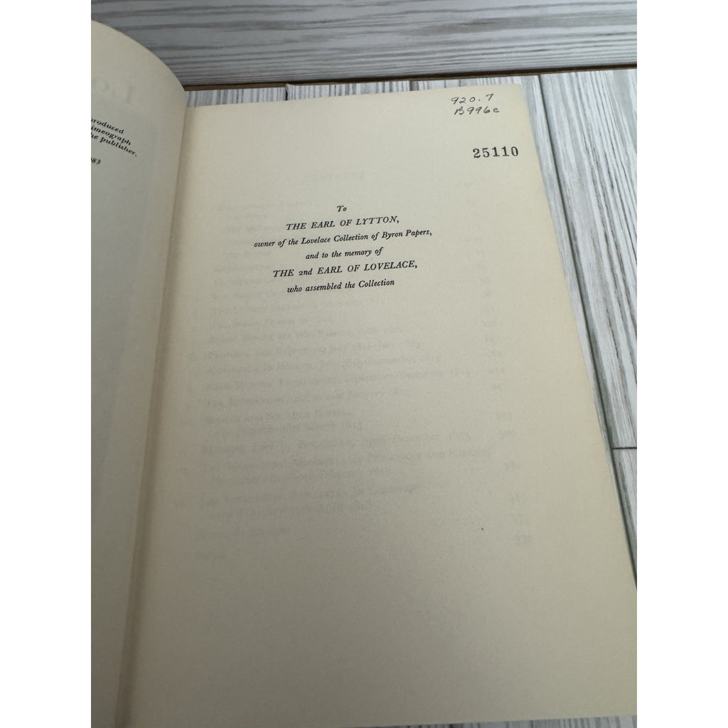 Lord Byron’s Wife Malcolm Elwin 1963 HC 1st American Edition Biography