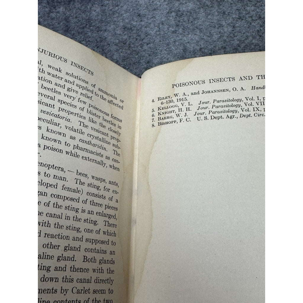1927 Manual of Injurious Insects Glenn W Herrick Illustrated Entomology HC