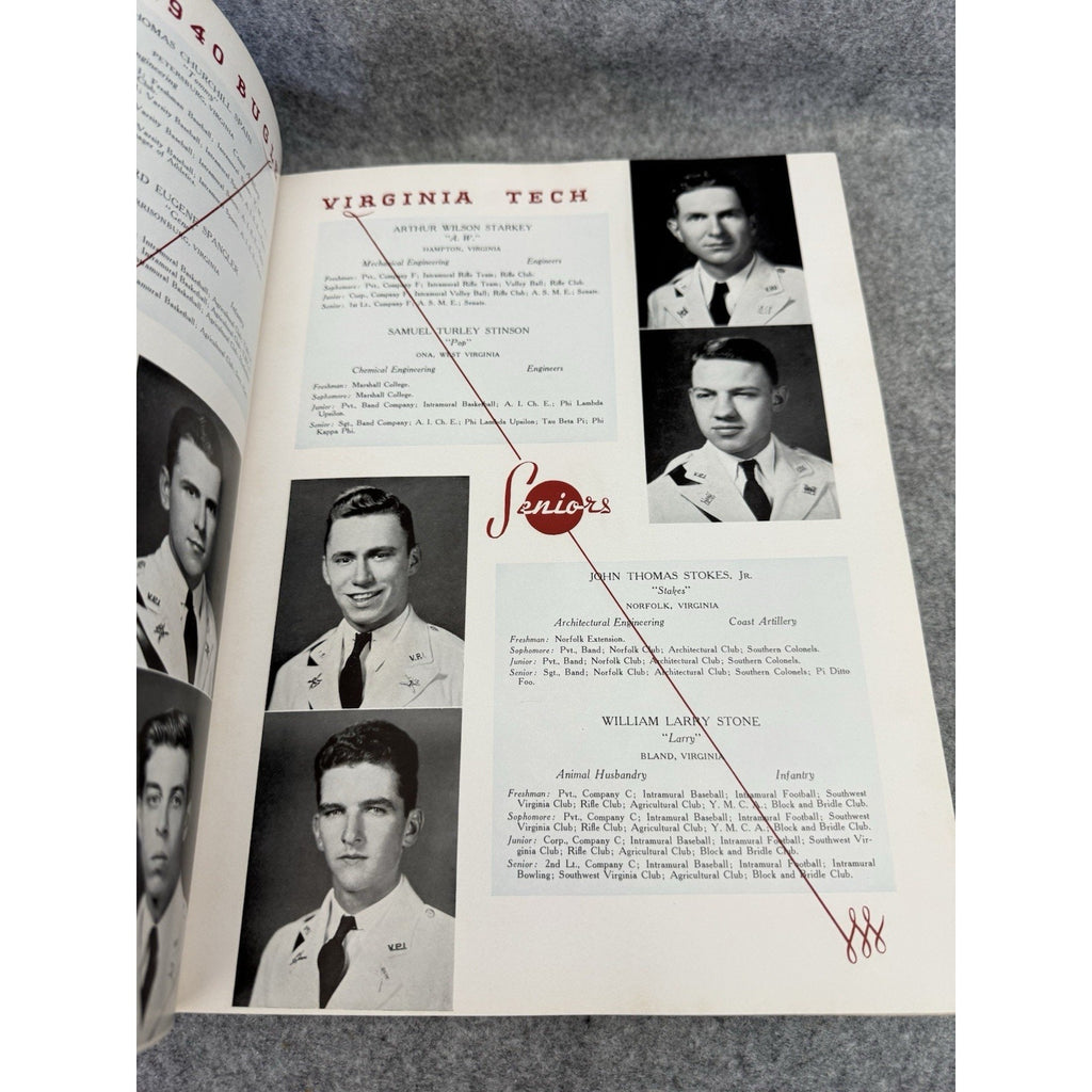 1940 The Bugle Virginia Polytechnic Institute VPI Virginia Tech Yearbook HC