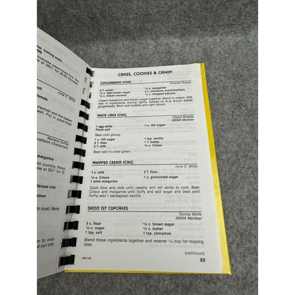 1992 ABWA Conococheague Chapter Cookbook Spiral Hardcover Greencastle PA