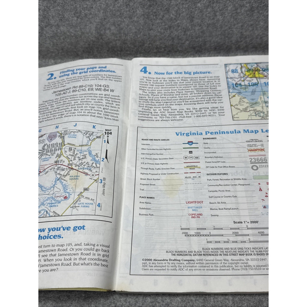Virginia/Peninsula Atlas by the Map People Staff ADC (2001, Trade Paperback)