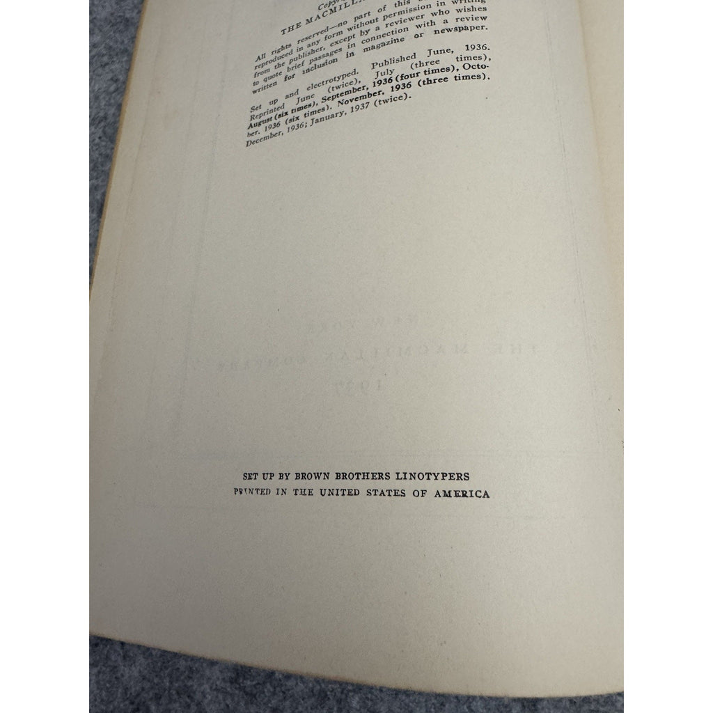 Gone With the Wind Margaret Mitchell 1937 Hardcover Macmillan January