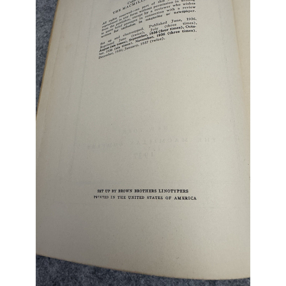 Gone With the Wind Margaret Mitchell 1937 Hardcover Macmillan January