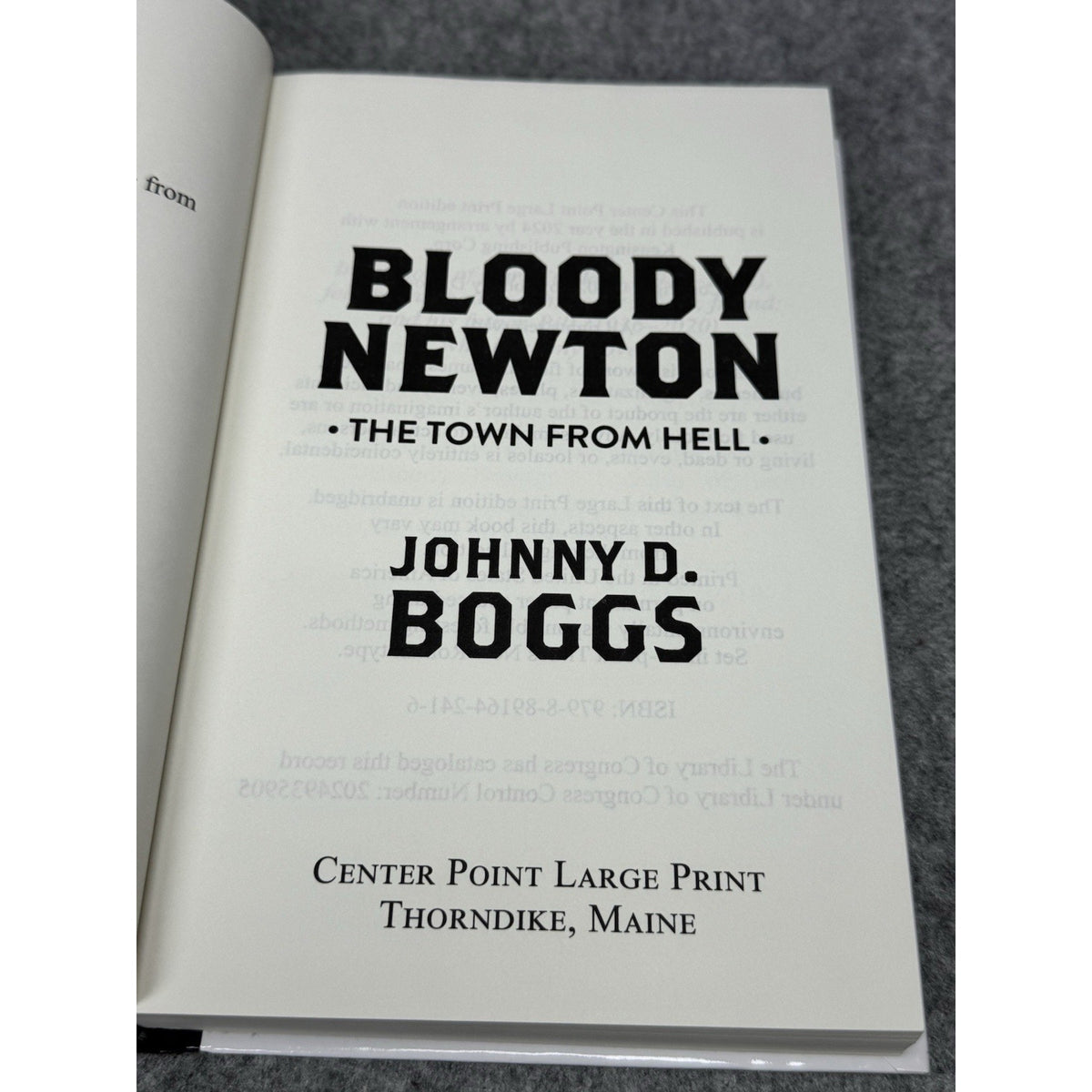2024 Bloody Newton Town from Hell Johnny D Boggs Large Print Hardcover