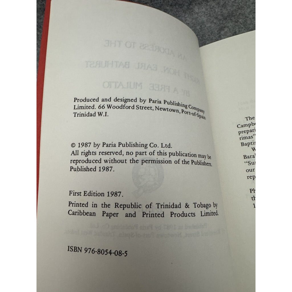 Free Mulatto J.B. Philippe 1987 1st Edition Trinidad History Paperback