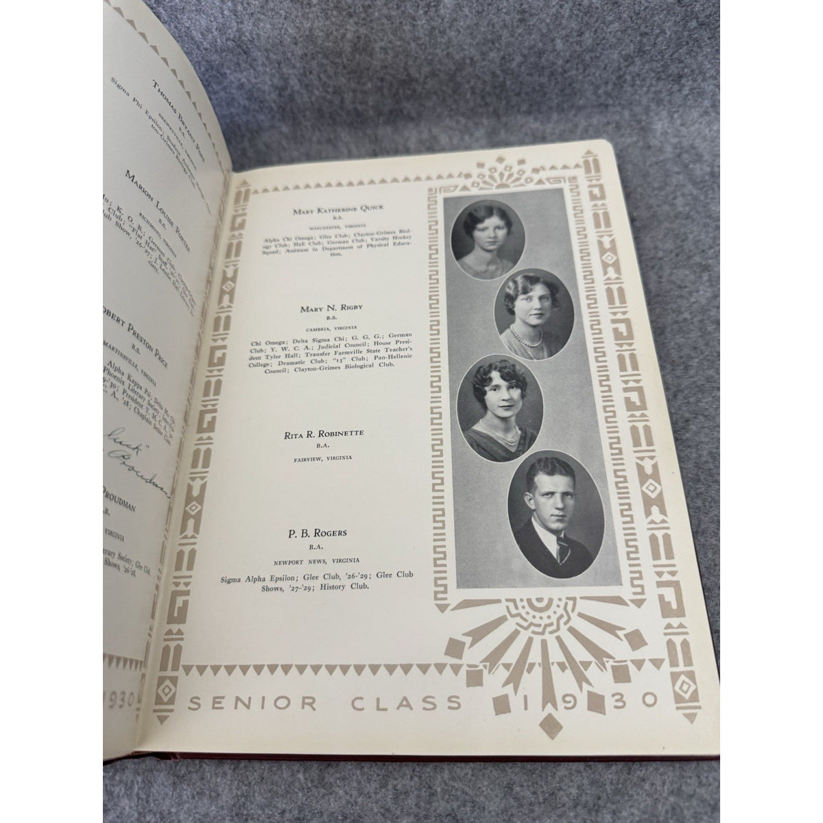 1930 Colonial Echo William & Mary Yearbook Williamsburg VA Hardcover