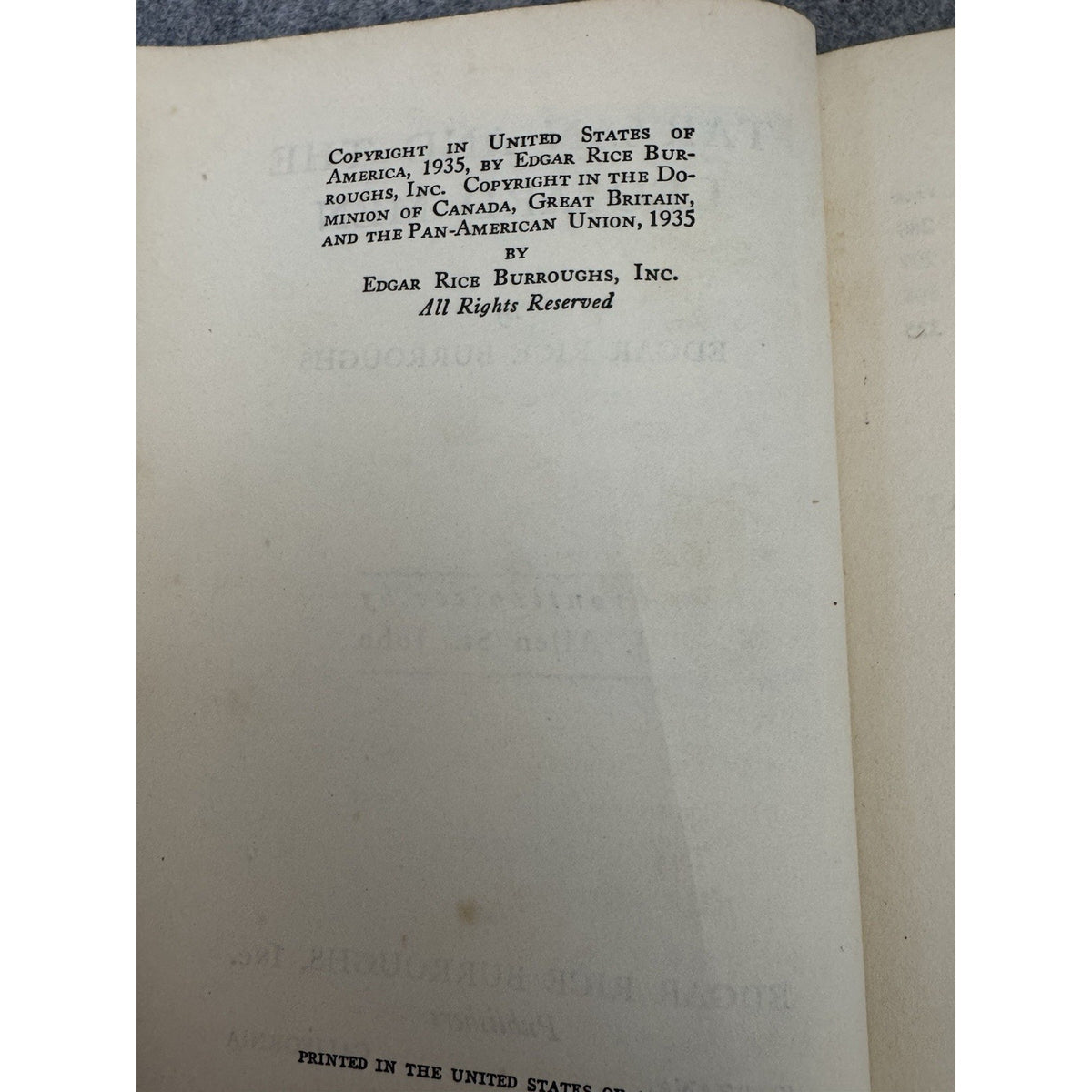 1935 Tarzan and the Leopard Men Edgar Rice Burroughs Hardcover Tarzana CA