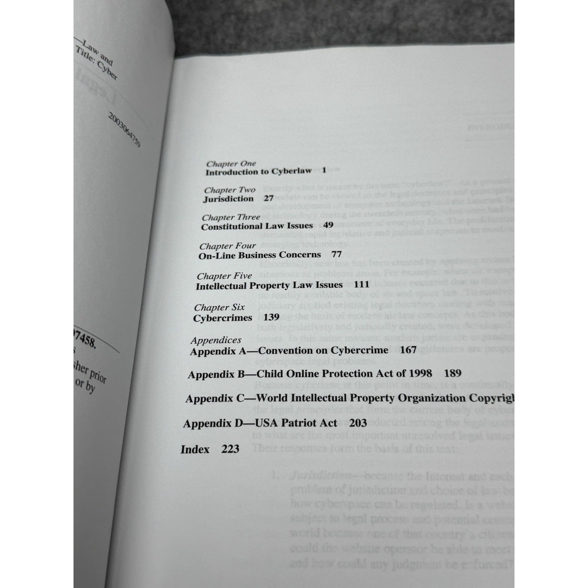 Cyberlaw Legal Principles of Emerging Technologies 2005 Helewitz First Edition