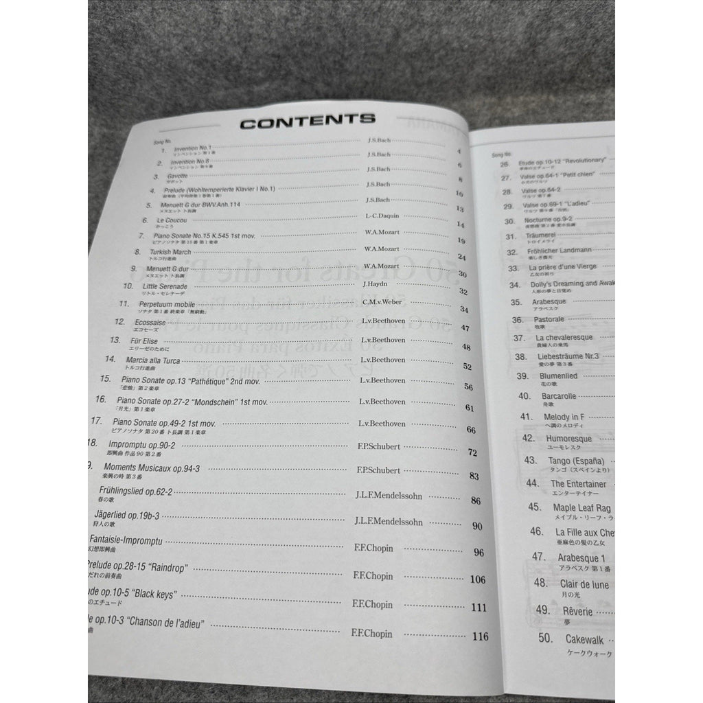 50 Greats for the Piano Yamaha Sheet Music Paperback Book