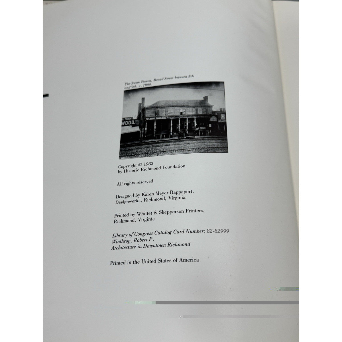 Architecture in Downtown Richmond 1982 HC Robert P Winthrop Virginia