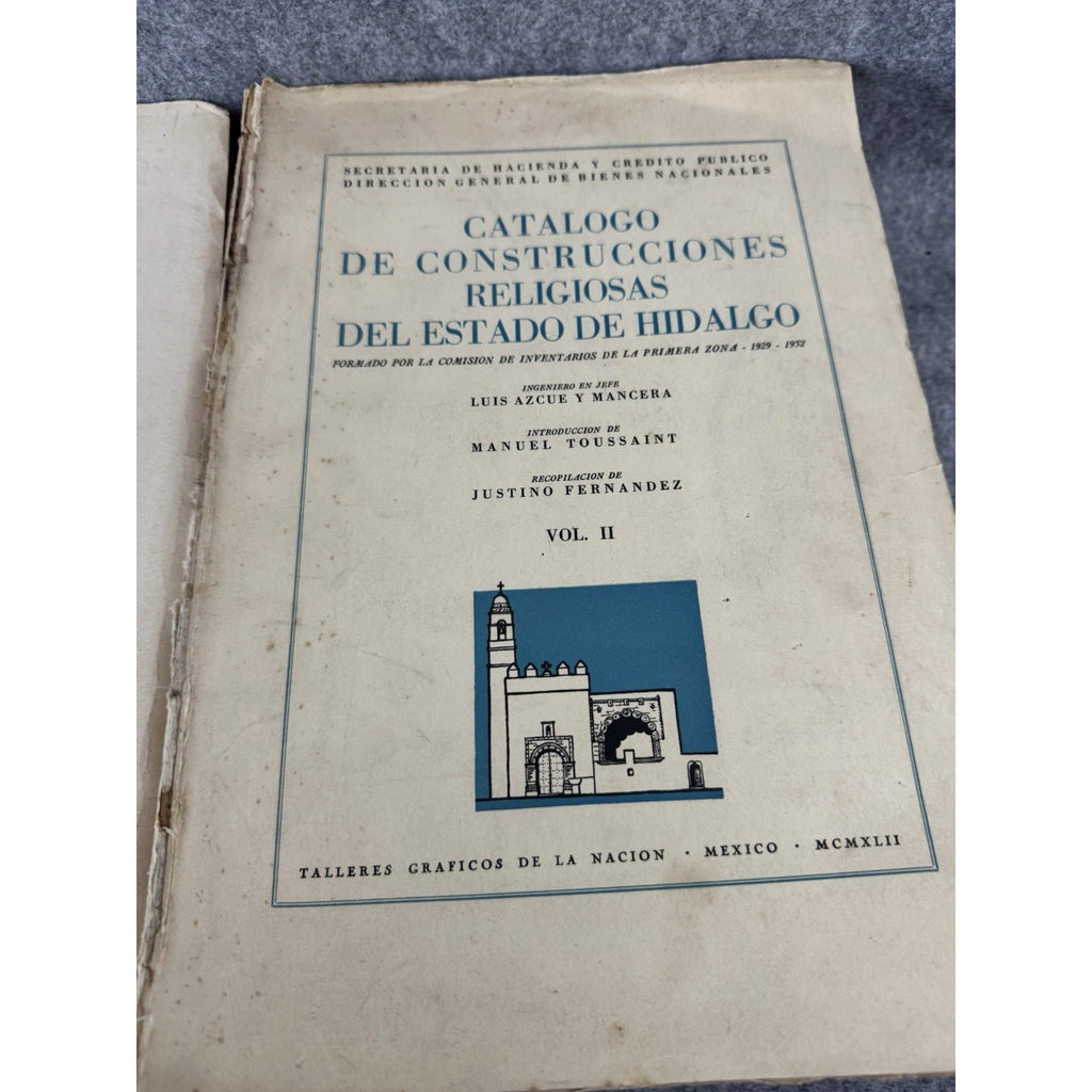 Catalogo Construcciones Religiosas Hidalgo Vol II & Yucatan Vol I Mexico