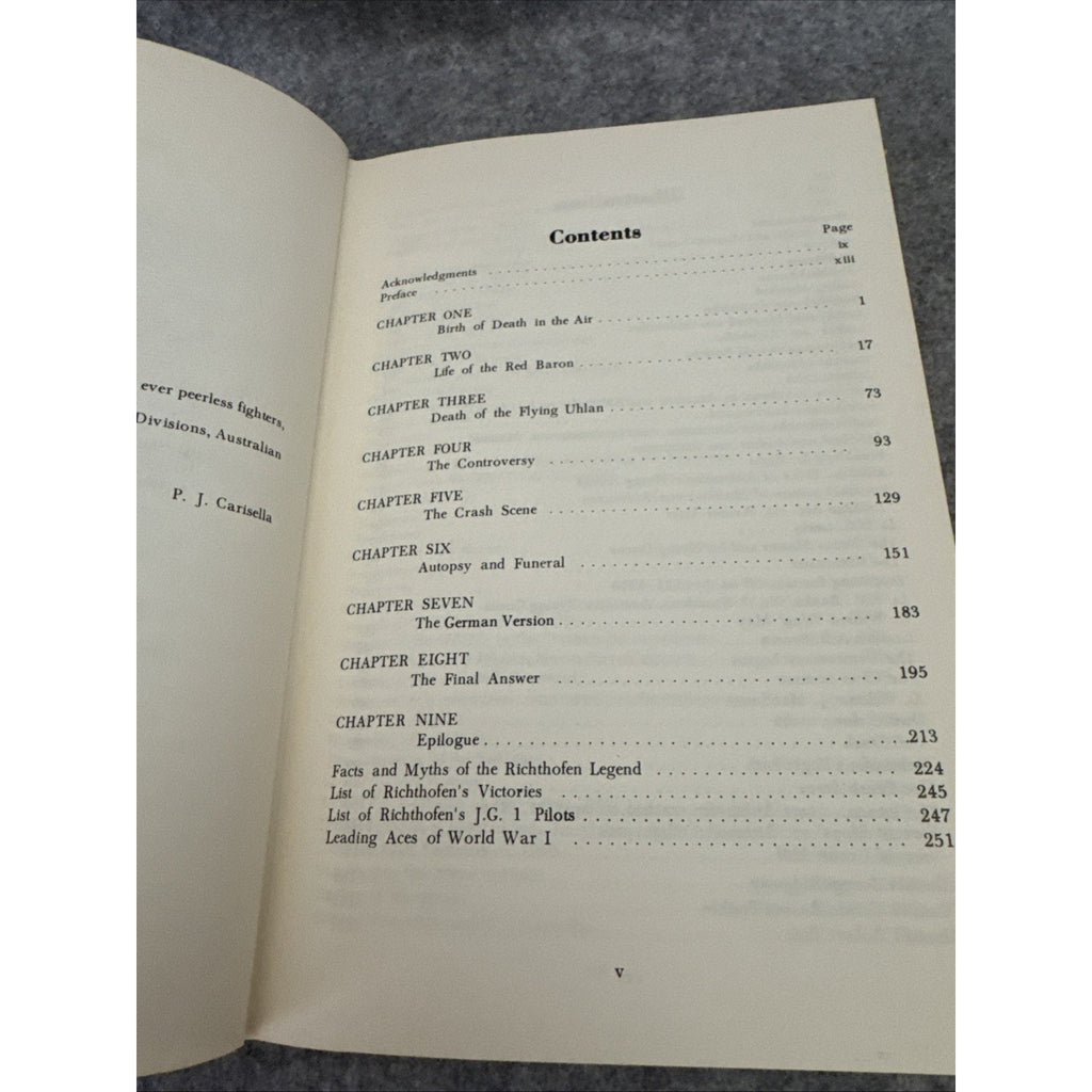 Who Killed The Red Baron Carisella, Ryan Hardcover Dust Jacket 1st Edition 1969