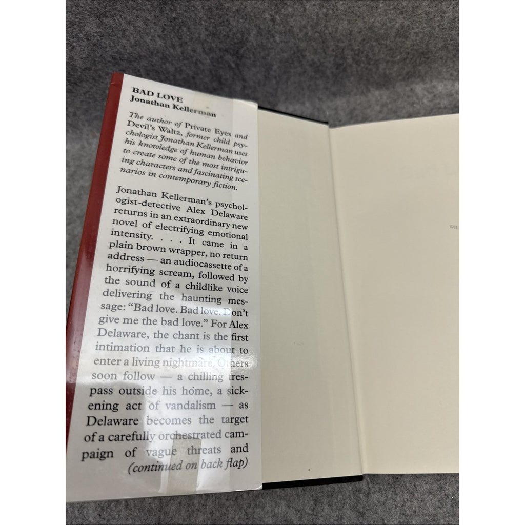 Bad Love by Jonathan Kellerman (2001, Hardcover)