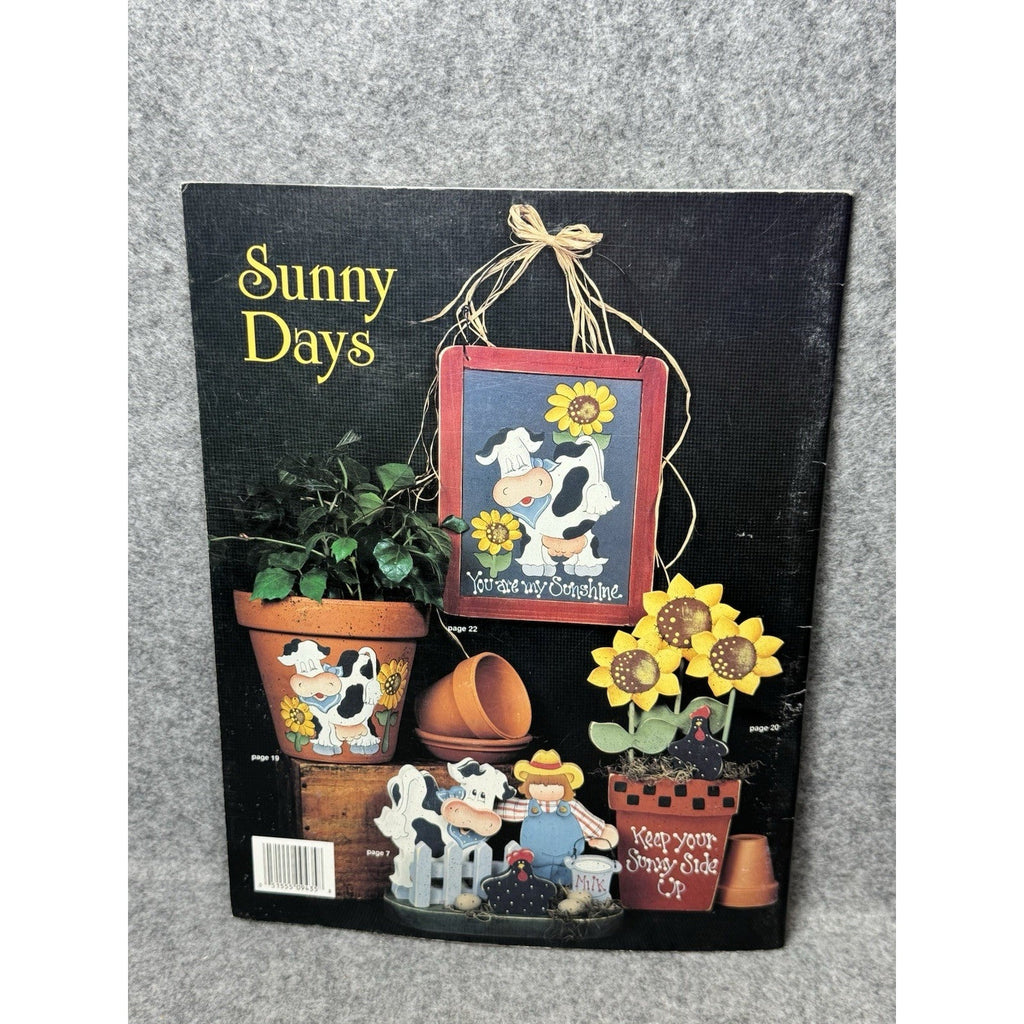 1994 Sunny Days Pat Olson Tole Painting Pattern Book Bunnies Cows Sunflowers