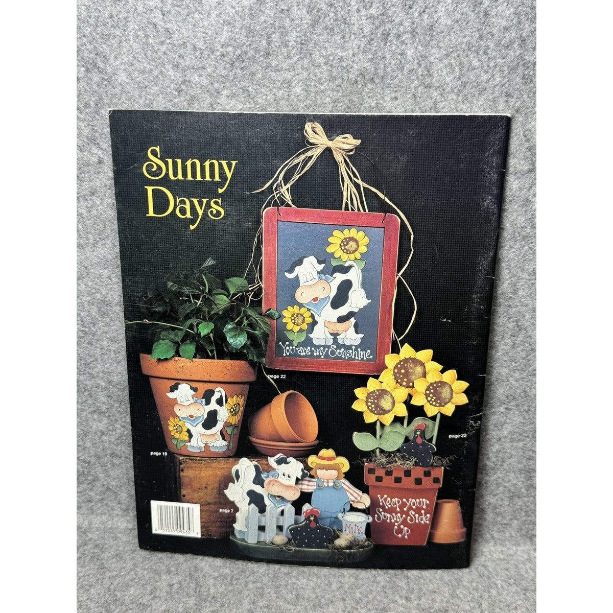 1994 Sunny Days Pat Olson Tole Painting Pattern Book Bunnies Cows Sunflowers