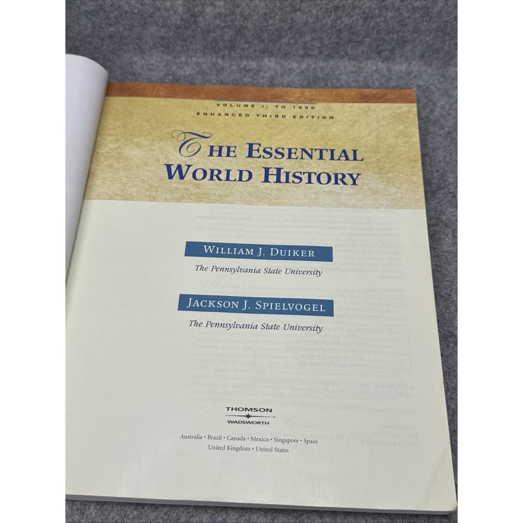 The Essential World History Volume 1 to 1800 by William J Duiker