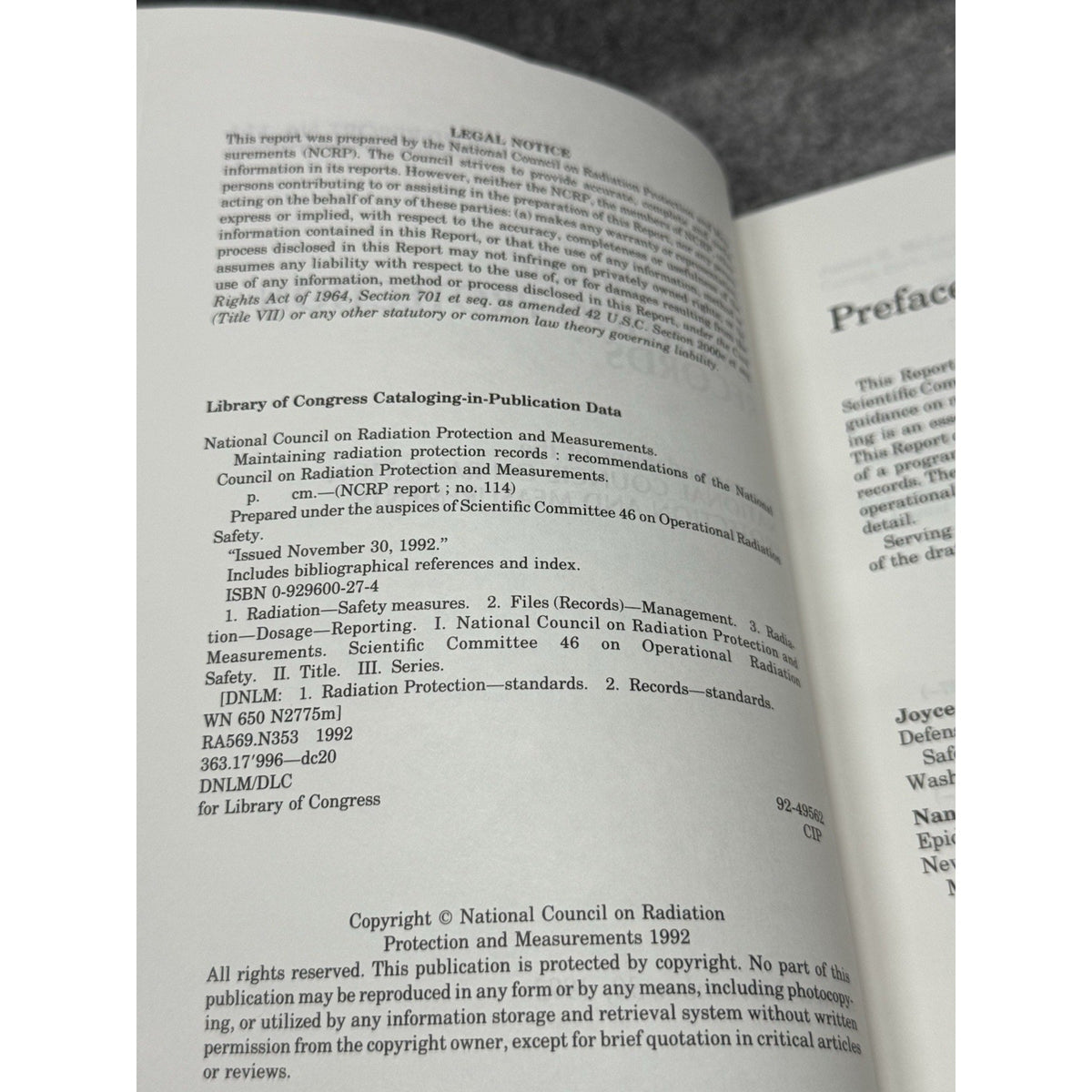 NCRP Report 114 Maintaining Radiation Protection Records Dosimetry Nuclear