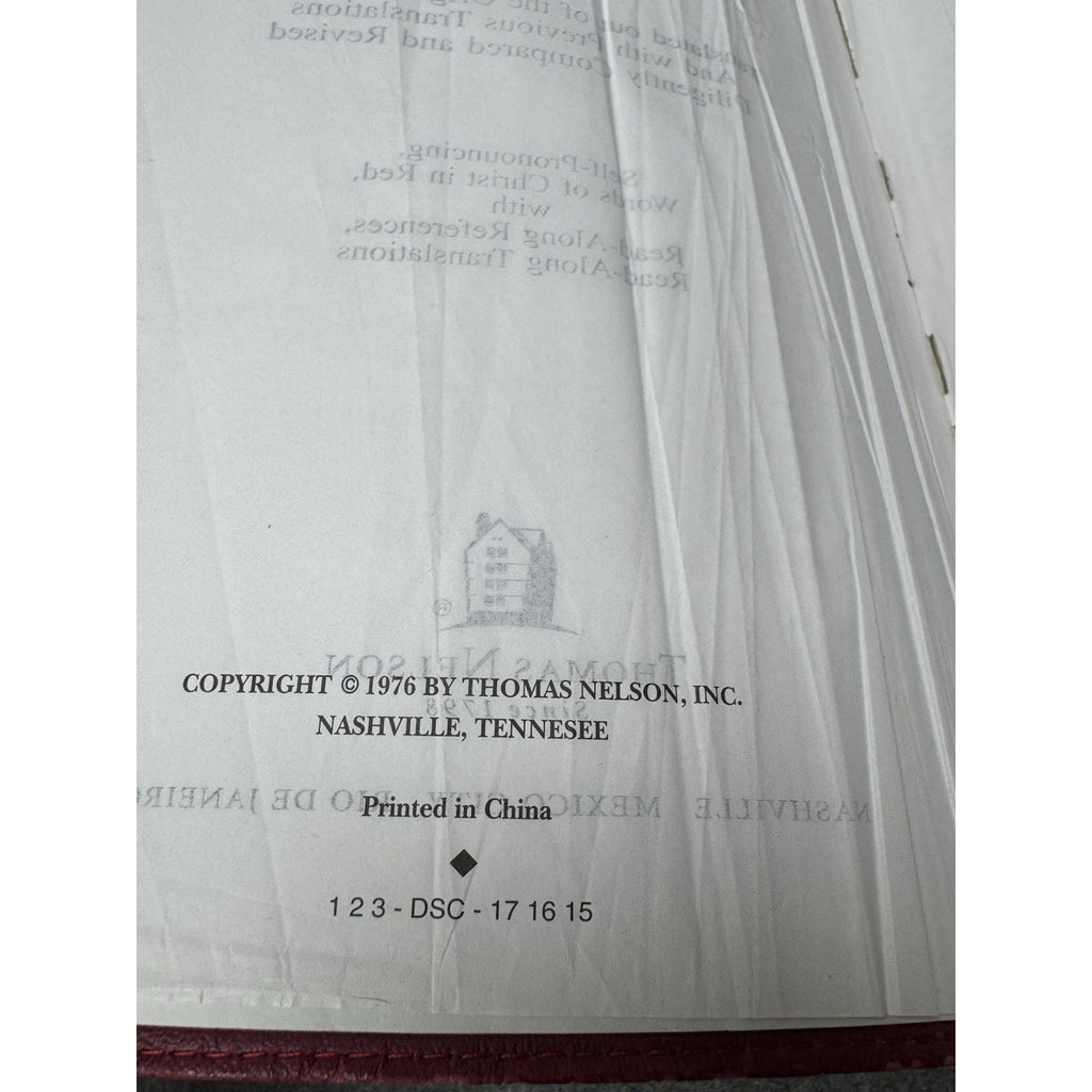 KJV Holy Bible Thomas Nelson Burgundy Red Letter Read Along References