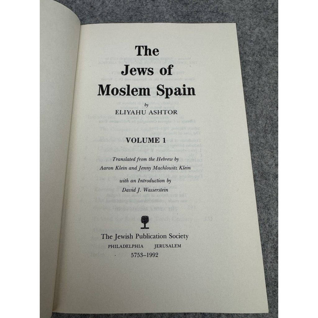 The Jews of Moslem Spain Vol 1 & 2/3 PB Set 1992 Eliyahu Ashtor JPS