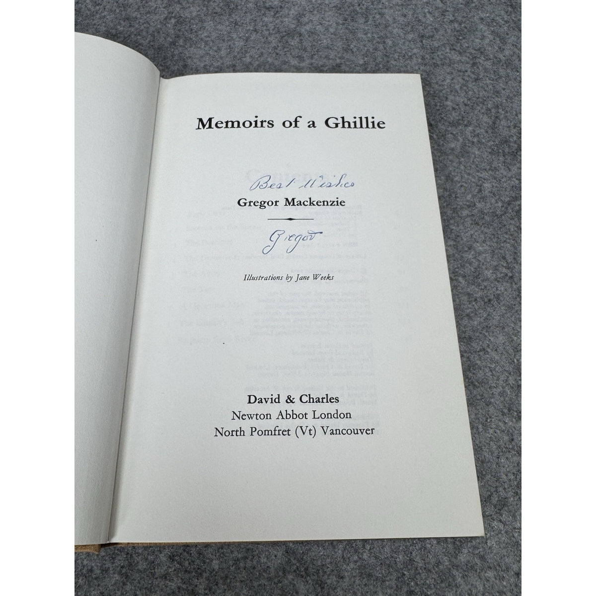 1978 Memoirs of a Ghillie Gregor Mackenzie Signed First Edition Fishing