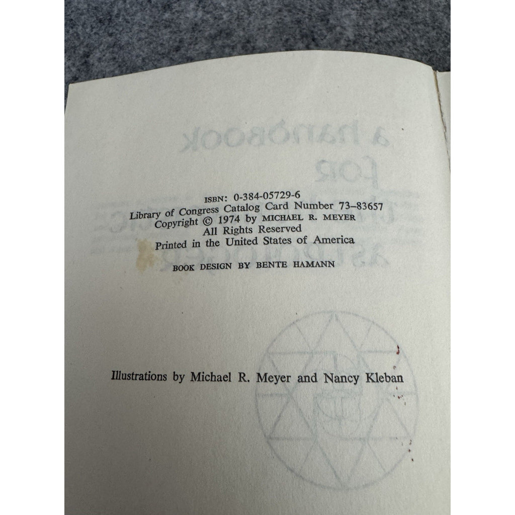 1974 Handbook for the Humanistic Astrologer Michael R Meyer HC