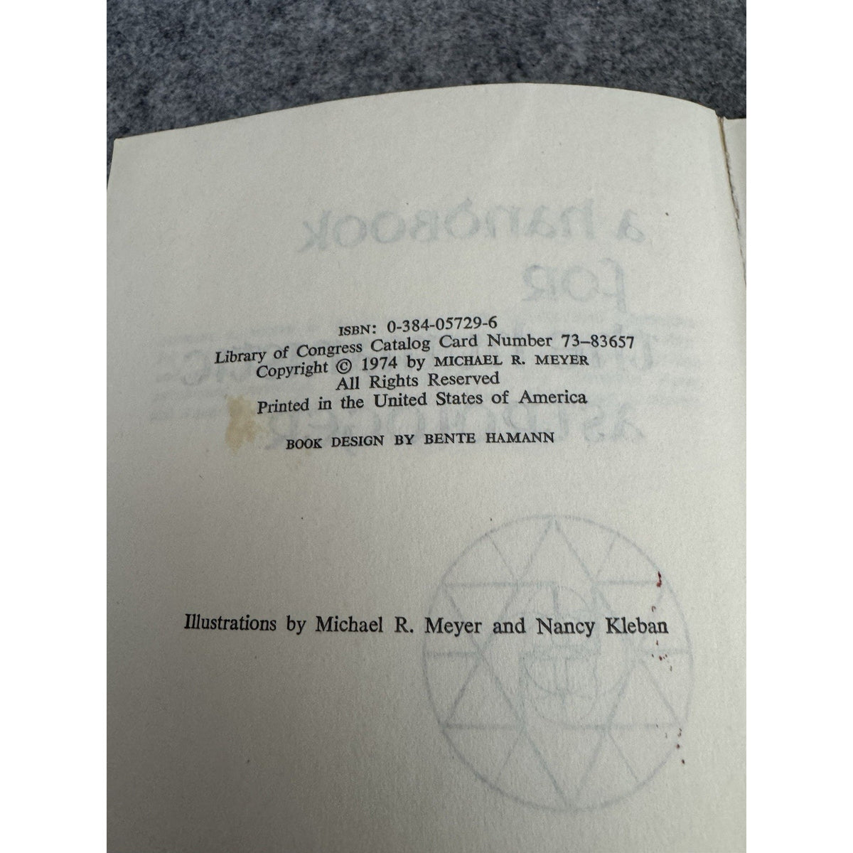 1974 Handbook for the Humanistic Astrologer Michael R Meyer HC