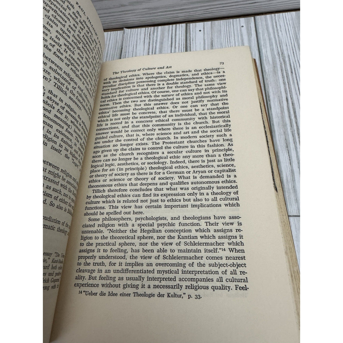 Paul Tillich Philosophy of Culture Science Religion Adams 1965 HC