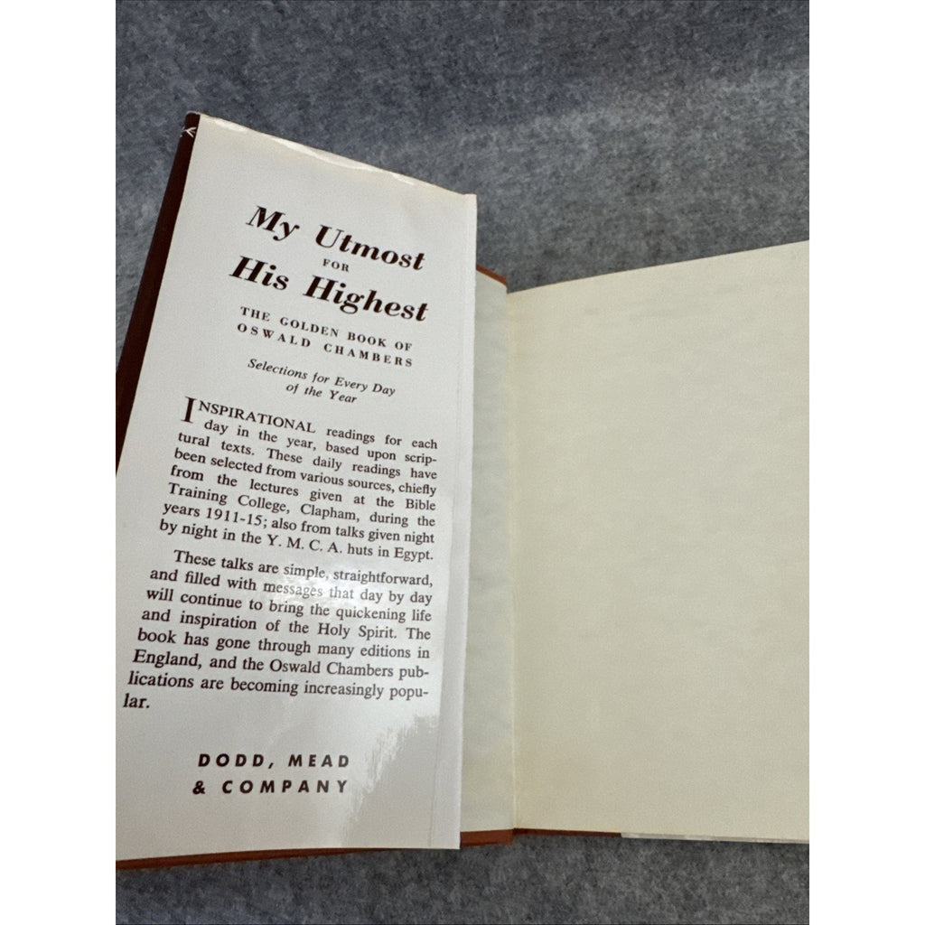 My Utmost for His Highest by Oswald Chambers HC First Edition Very Good 1963