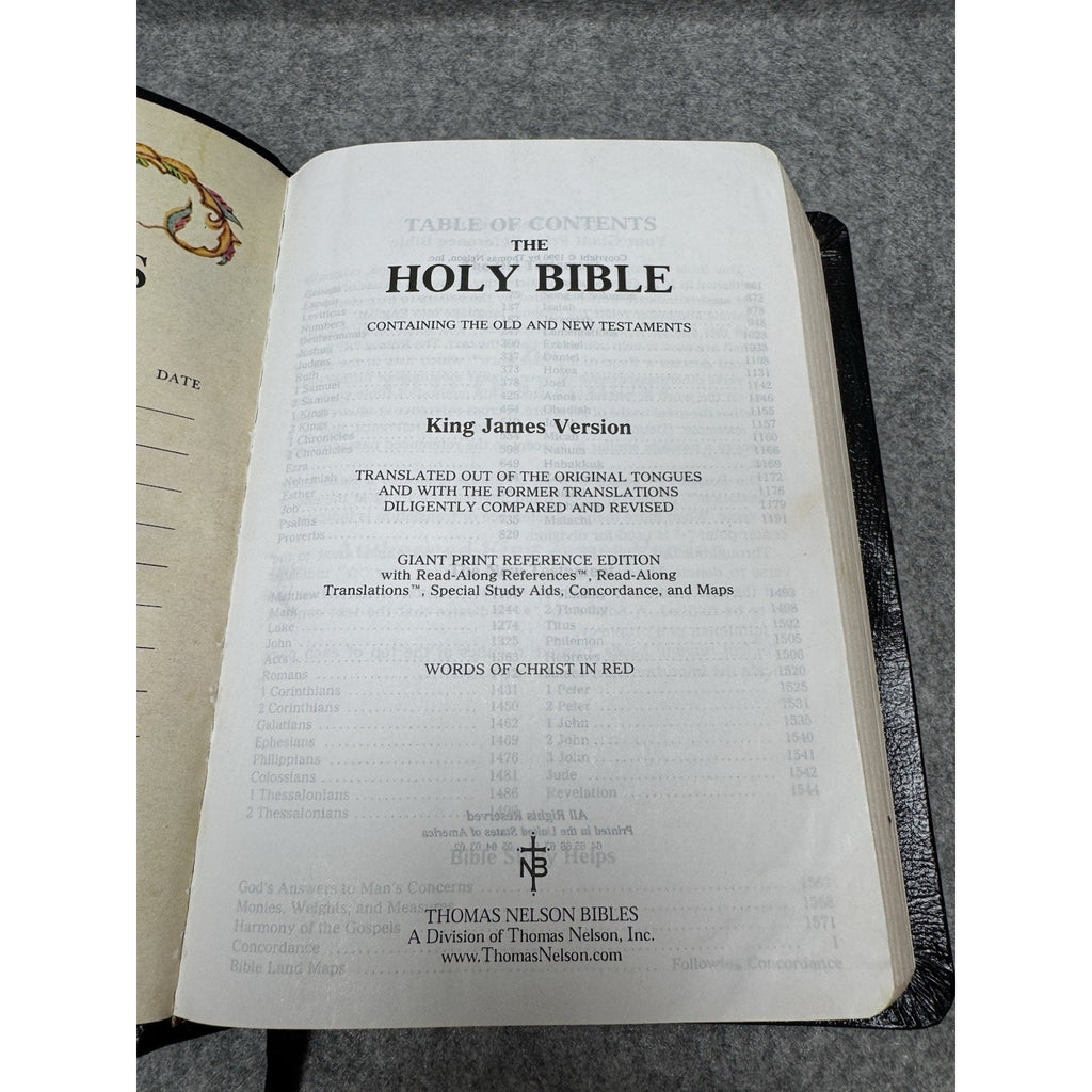 1990 Thomas Nelson KJV Holy Bible Giant Print Red Letter Reference 544