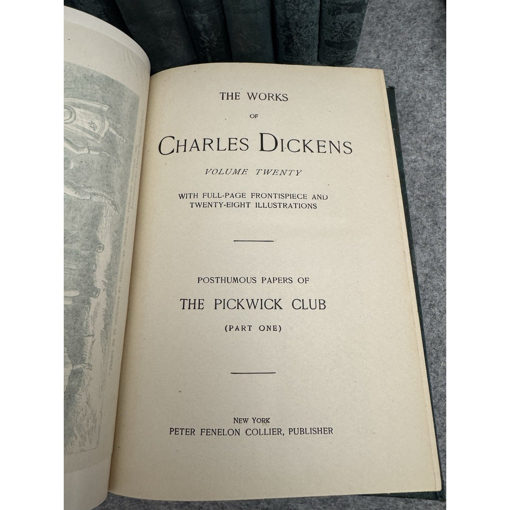 15 Vol Charles Dickens Works Peter Fenelon Collier Antique Hardcover Set