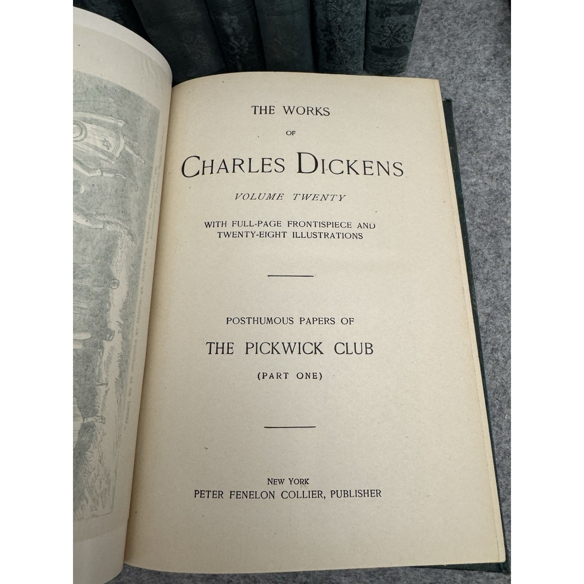 15 Vol Charles Dickens Works Peter Fenelon Collier Antique Hardcover Set