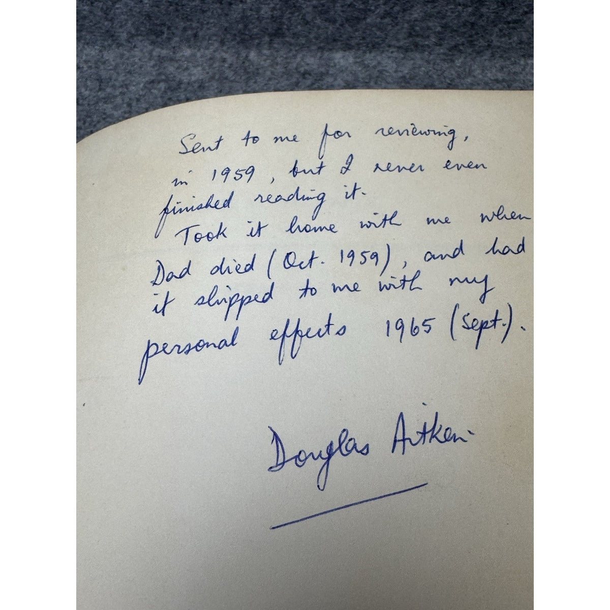 Karl Doenitz Signed Memoirs 1959 First American Edition Review Copy WWII DJ