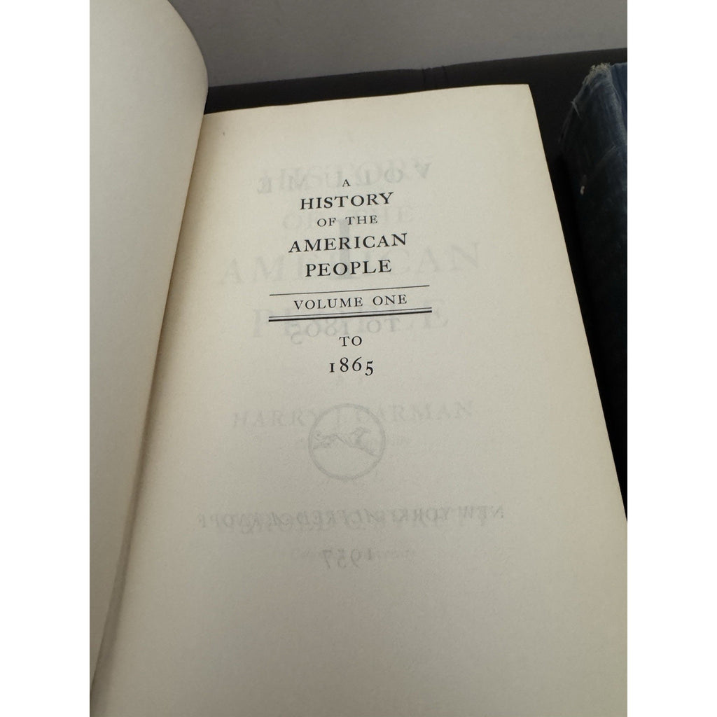A History of the American People Vol I–II 1957 Carman Syrett Knopf HC