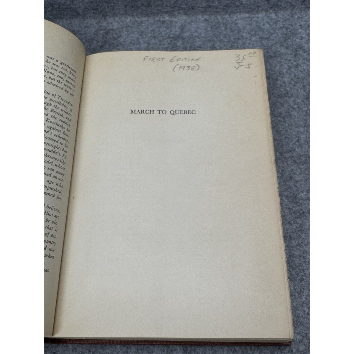 March to Quebec Kenneth Roberts 1st Ed Revolutionary War Arnold Expedition DJ