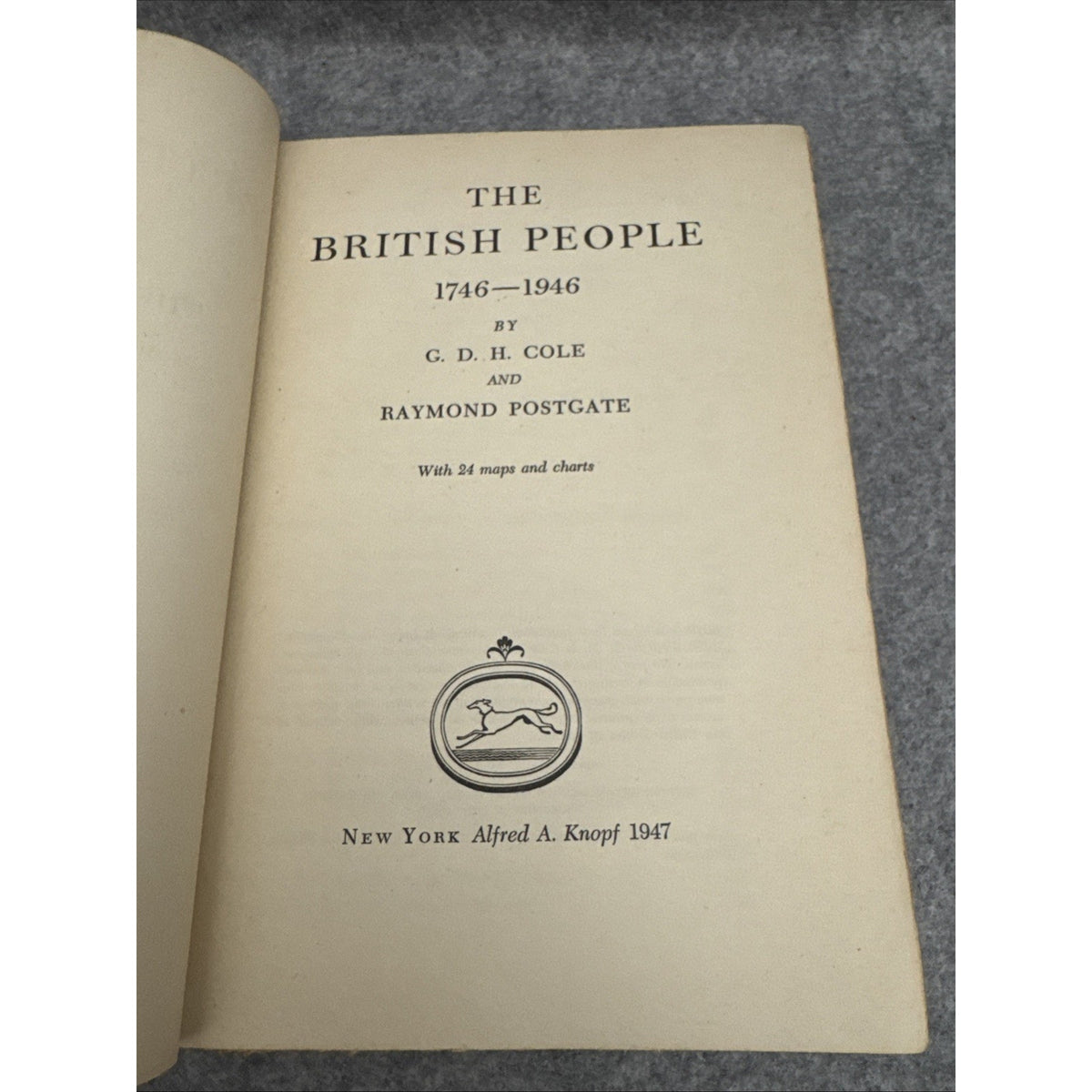 The British People 1746 - 1946 by G.D.H. Cole & Raymond Postgate 1947 HC