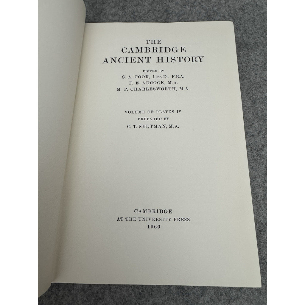 Cambridge Ancient History Volume of Plates IV 1960 Cambridge Press HC