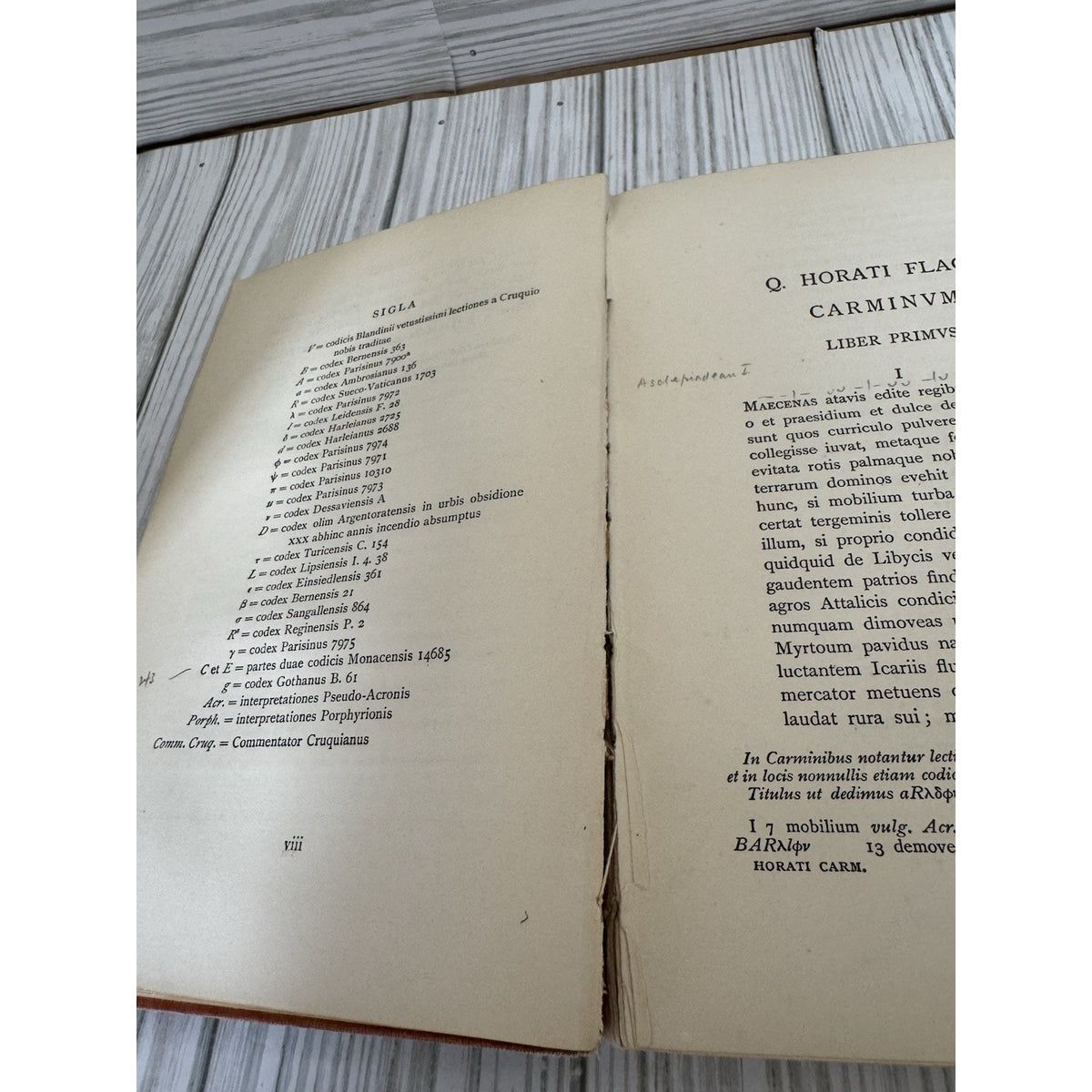 Q Horati Flacci Opera Oxford Clarendon Latin Softcover Antique