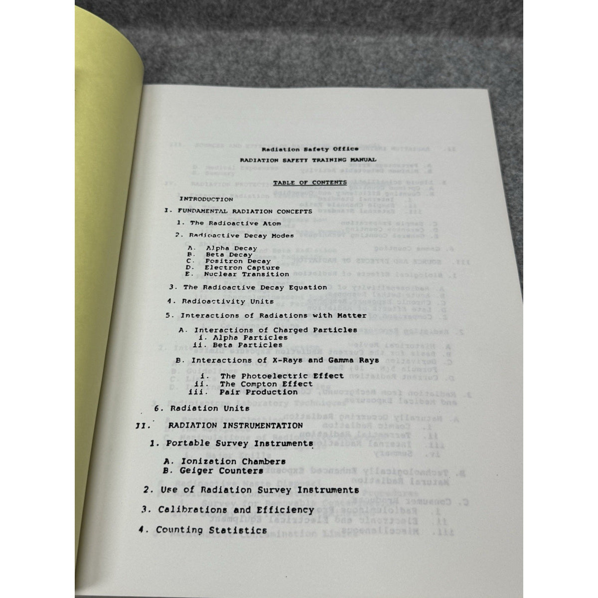 Vintage c1992 Radiation Safety Training Manual Nuclear Lab Health Physics
