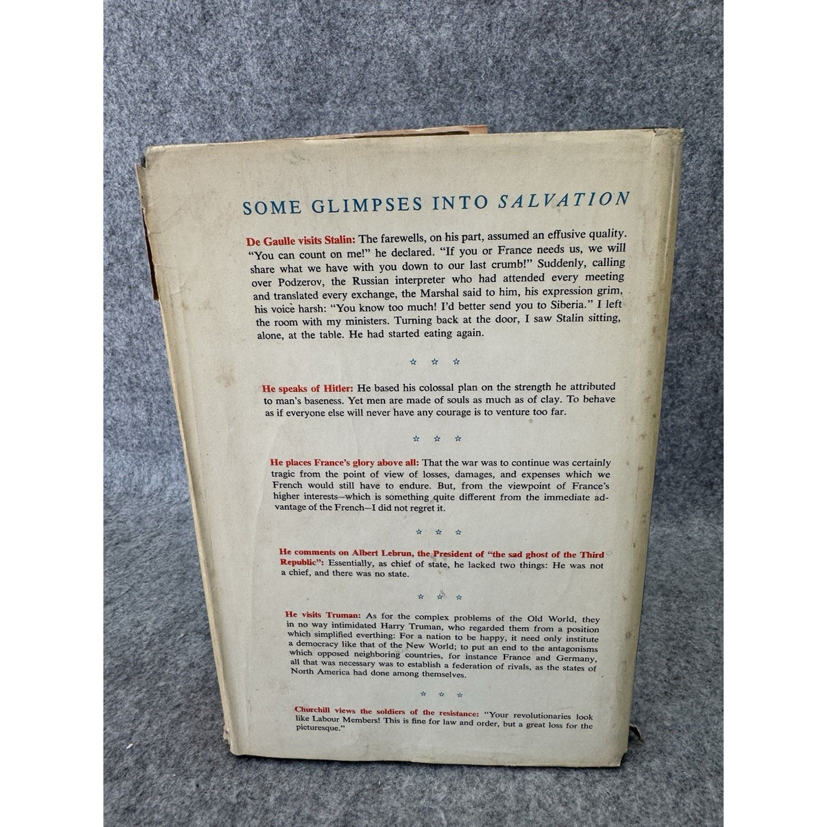 The War Memoirs of Charles de Gaulle: Salvation 1944-1946 1st 1960 HC
