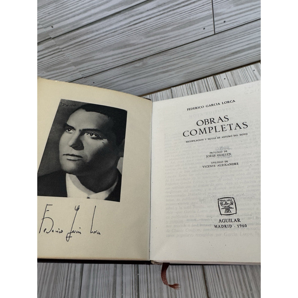 Federico Garcia Lorca Obras Completas 1960 Aguilar Leather Flex Binding Spanish