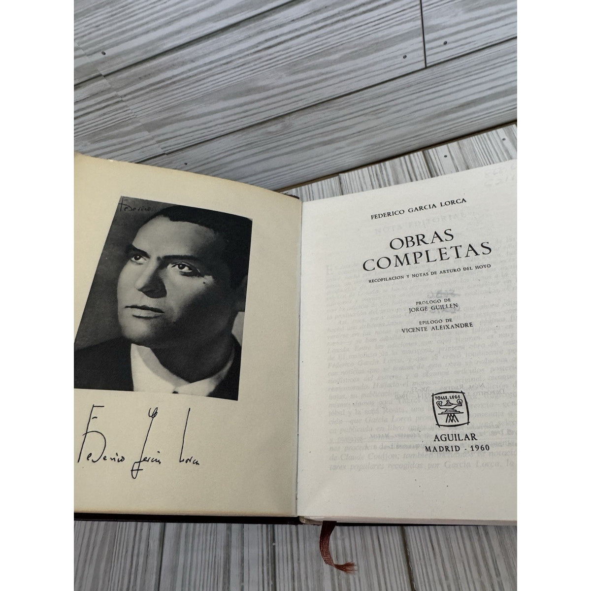 Federico Garcia Lorca Obras Completas 1960 Aguilar Leather Flex Binding Spanish