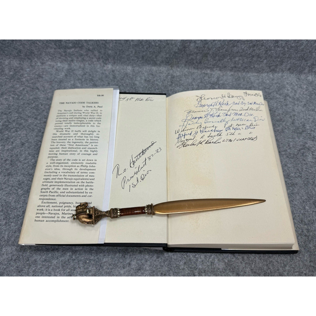 The Navajo Code Talkers Signed by 10 WWII Marines 11 Signatures HC DJ